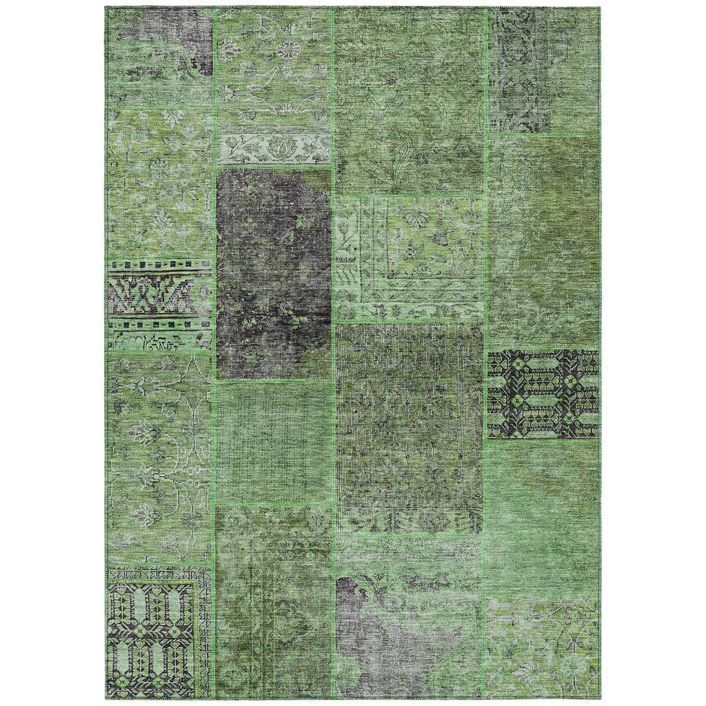 HomeRoots Patchwork Transitional Rectangle Outdoor Rug