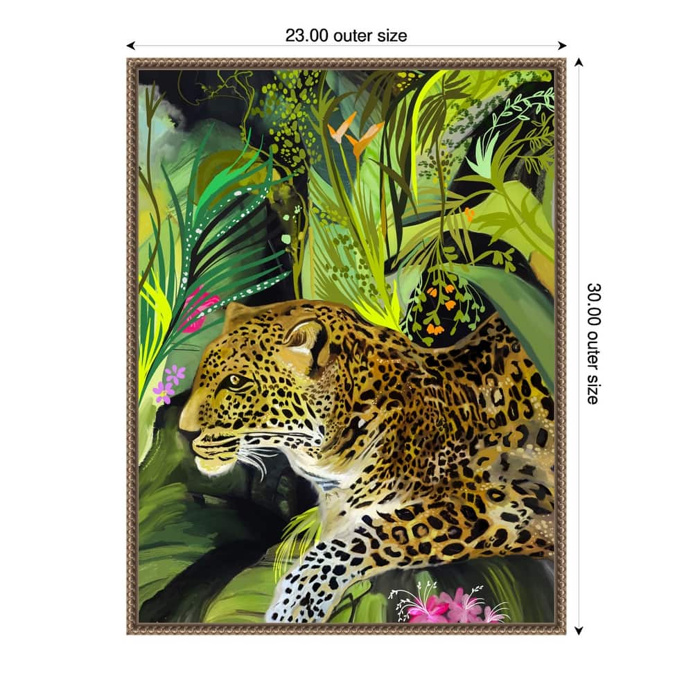 Leopard King by Josie George Framed Canvas Wall Art