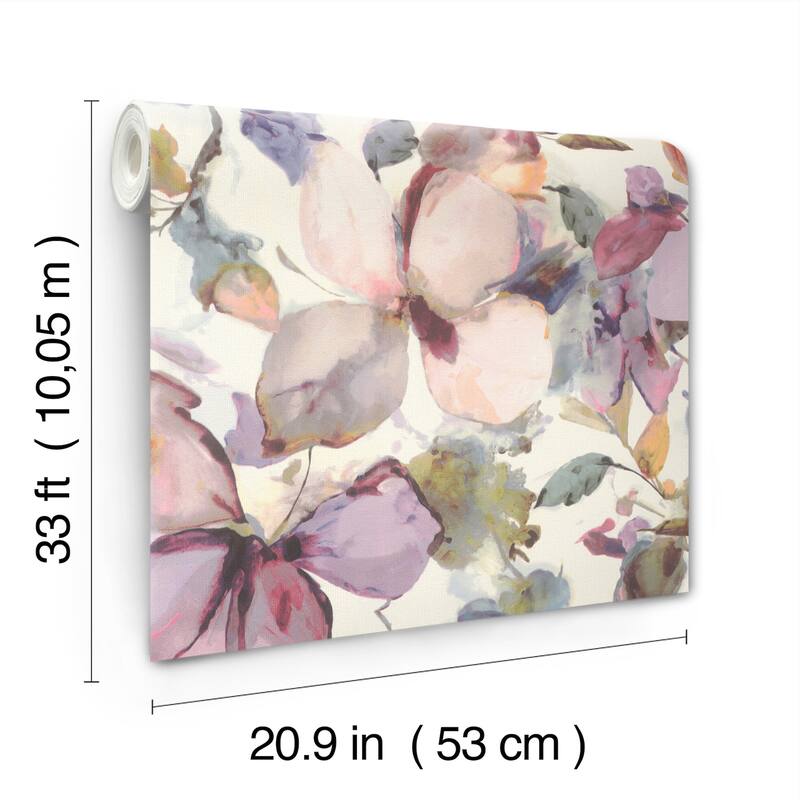 A-Street Prints Liliana Plum Floral Wallpaper