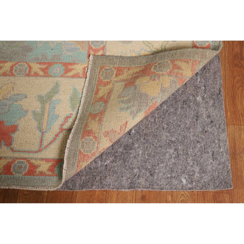 Hand Knotted Oriental 100% Wool Carpet Transitional All-Over Greys & Charcoal Oushak Area Rug - 11' 10'' X 9' 3''