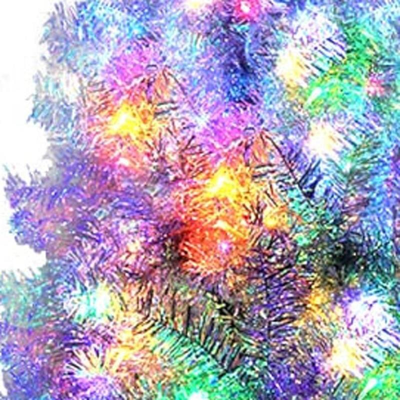 HomeRoots 6' Silver Pre Lit Full Tinsel Christmas Tree - 42.70 in. x 72.00 in. x 42.70 in.