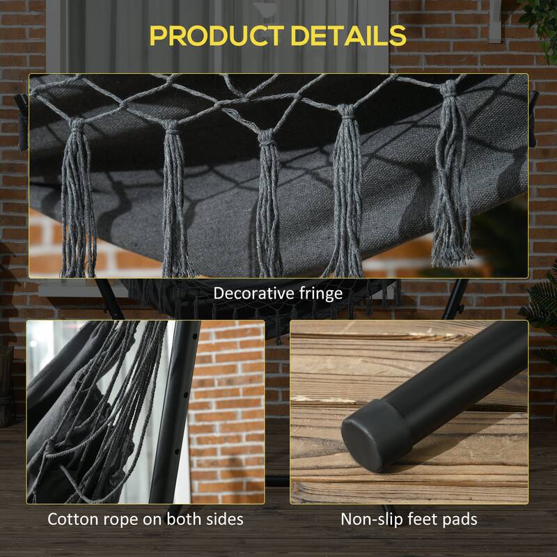 Steel Hammock Chair with Stand & Headrest