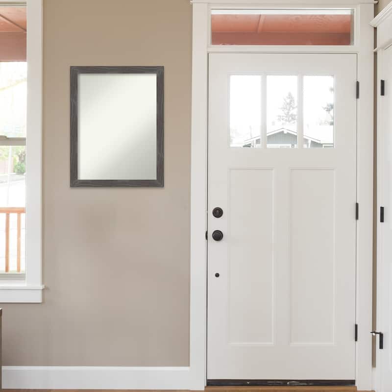 Non-Beveled Wood Wall Mirror - Woodridge Rustic Grey Frame - Woodridge Rustic Grey