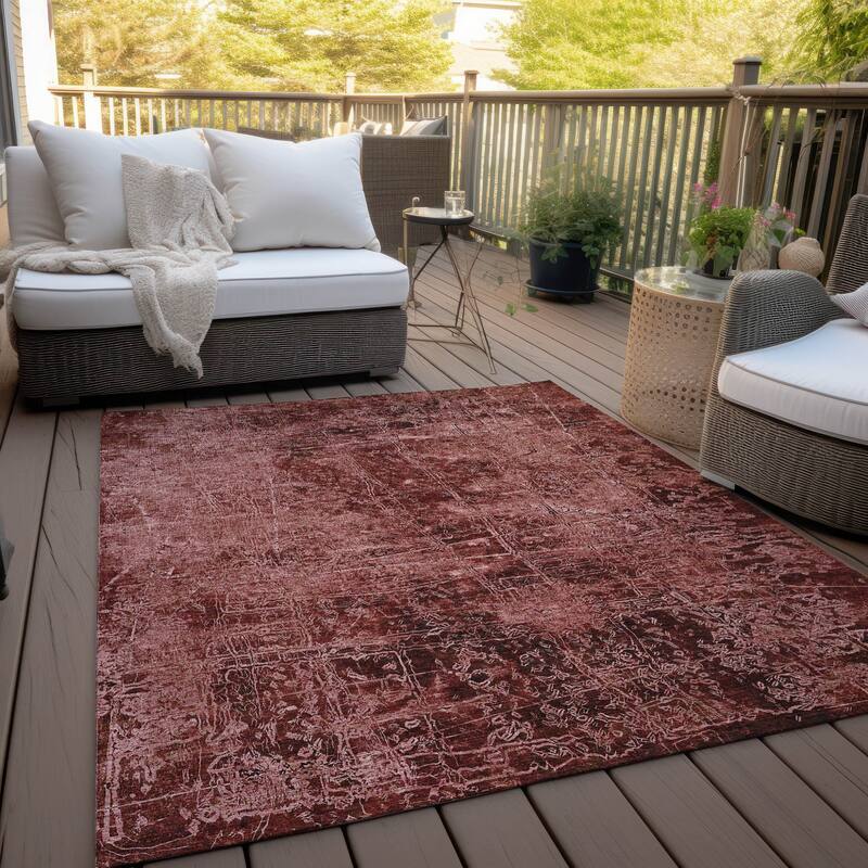 Rari Contemporary Abstract Weather Resistant Versatile Elegance Outdoor Rug