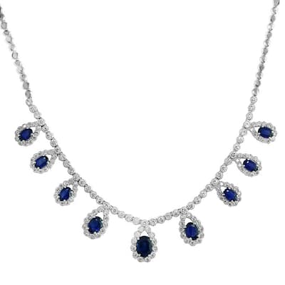 EFFY 14K Gold Diamond Natural Sapphire Cocktail Necklace