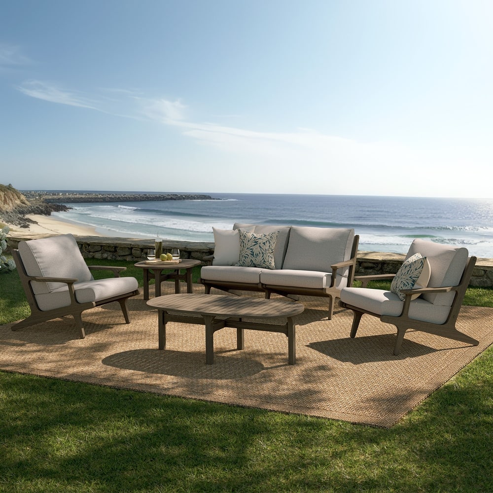 Saratoga 5-Piece Outdoor Patio Teak Wood Furniture Set