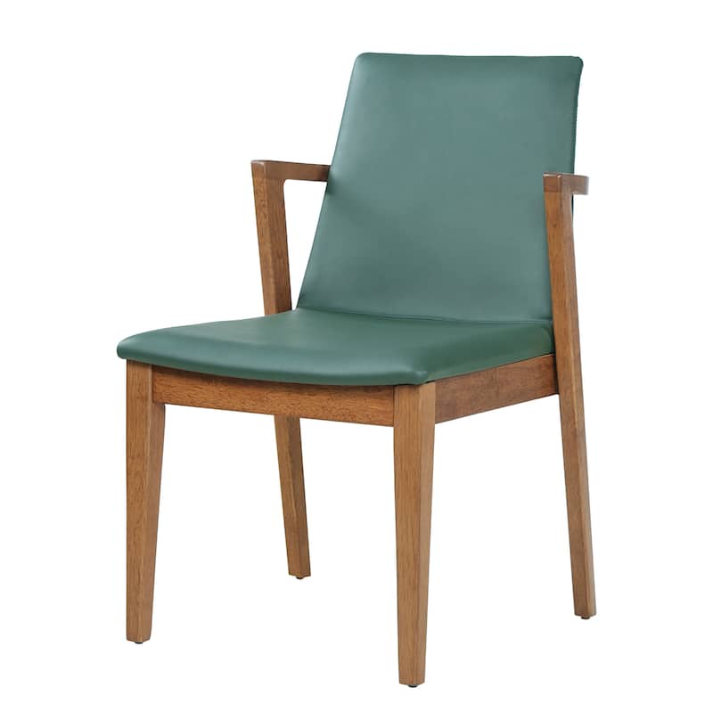 Christopher Knight Home - Mid-Century Modern Upholstered Wood Dining Arm Chairs with Ergonomic Armrests & Backrest, Set of 2