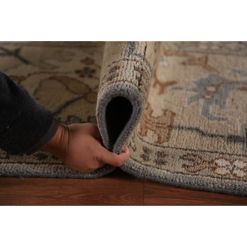 Oushak Indian Area Rug Handmade Wool Carpet - 9'1"x 11'9"