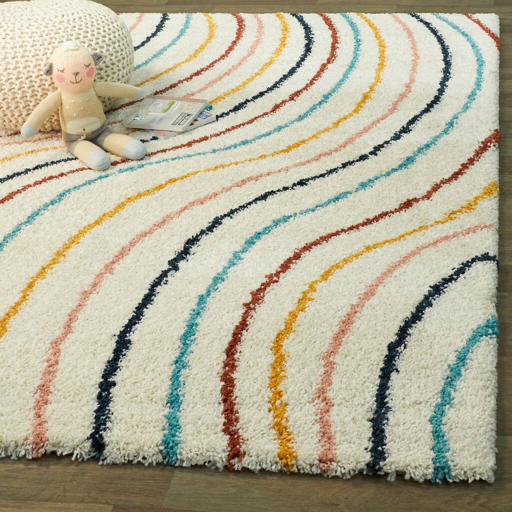 Mackenzie Striped Shag Area Rug