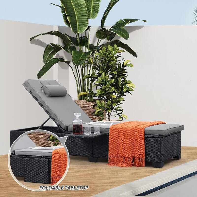 Chaise Lounge Chair Outdoor Set of 2