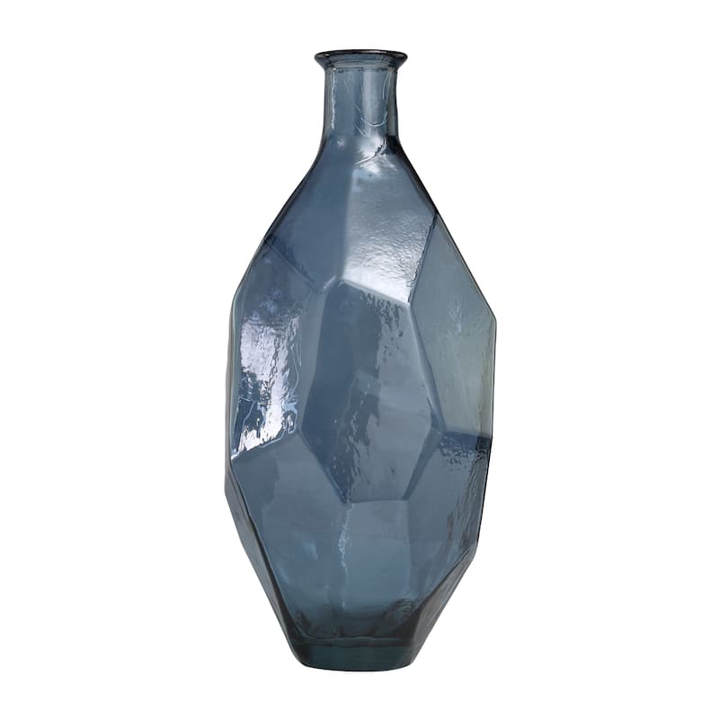 Exquisite Recycled Glass Tall Spanish Bottleneck Vase - Blue or Teal