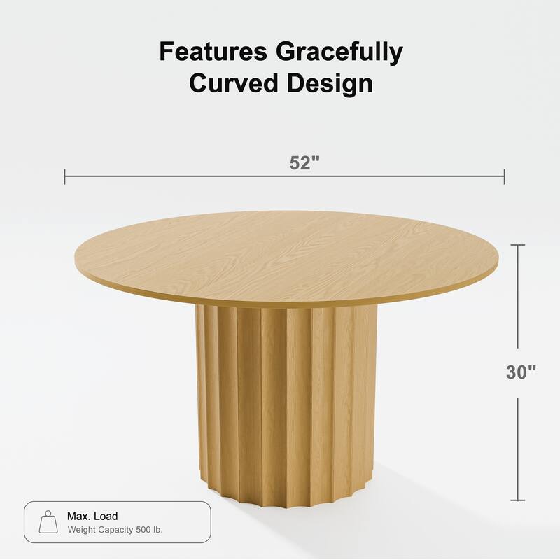 Solid Wood Round Dining Table Kitchen Table for Living/Dining Room Coffee Office