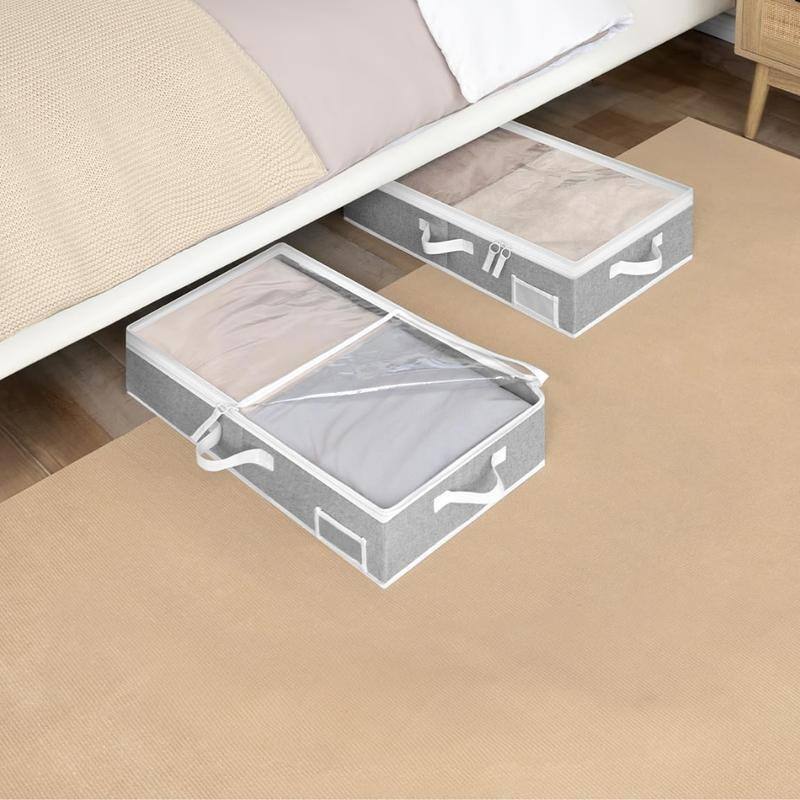 Underbed Storage,Fabric Organizers with Reinforced Handles & Label Holders,2-Pack
