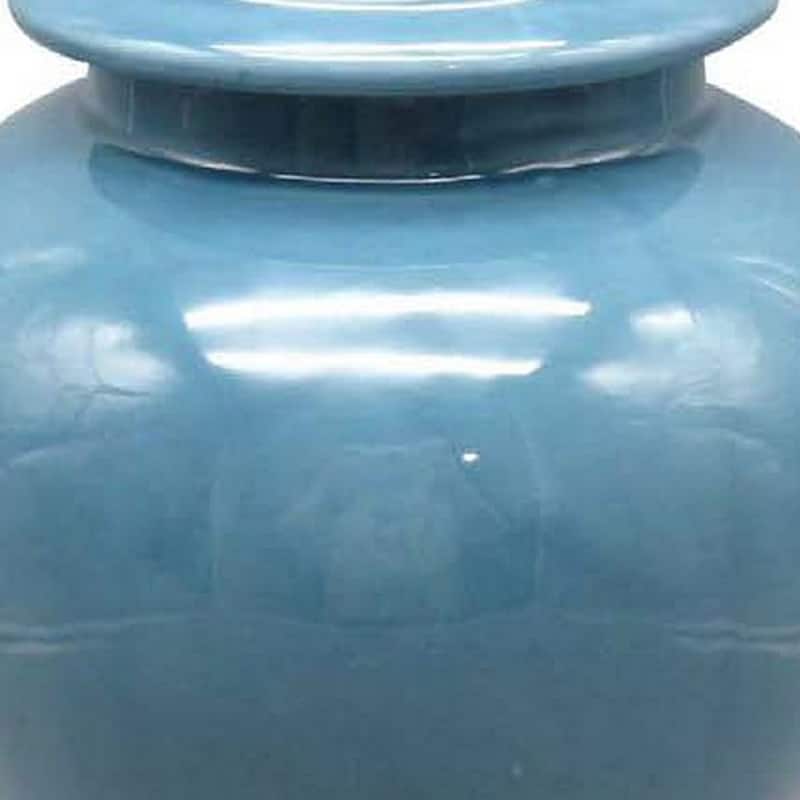 Teli 18 Inch Decorative Temple Ginger Jar, Elegant Ceramic, Glossy Blue