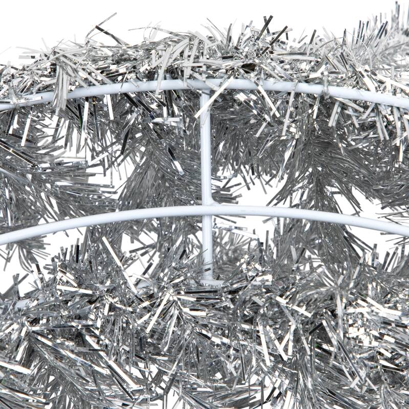36" Silver Tinsel Artificial Christmas Wreath, Unlit