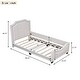 preview thumbnail 4 of 4, Twin Upholstered Bed in Beige Linen with Nailhead Trim Headboard and Guardrail - Durable Wood Frame, Easy Access for Kids