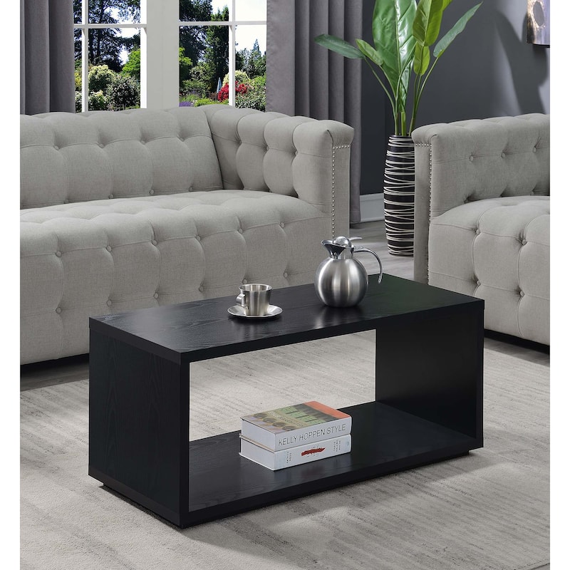 Convenience Concepts Northfield Admiral Coffee Table with Shelf - Black