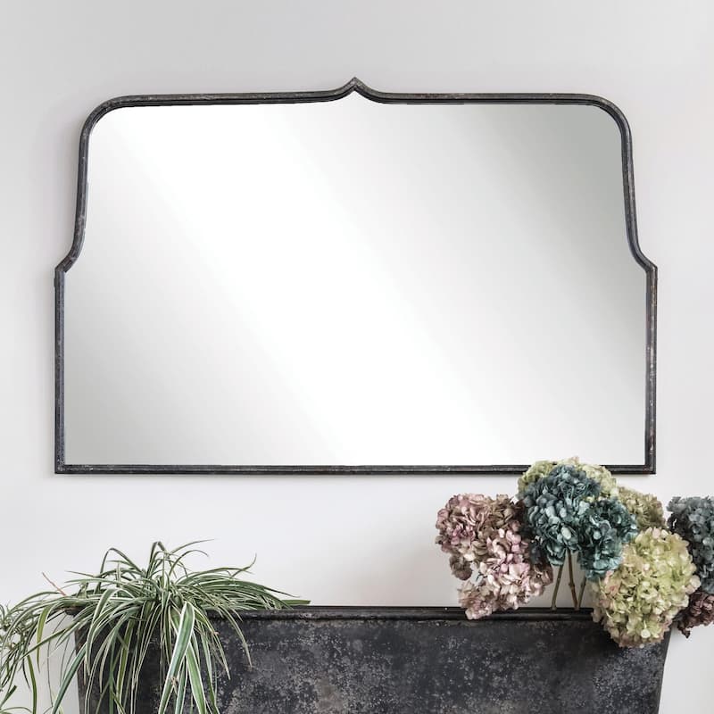 Arched Metal Framed Wall Mirror