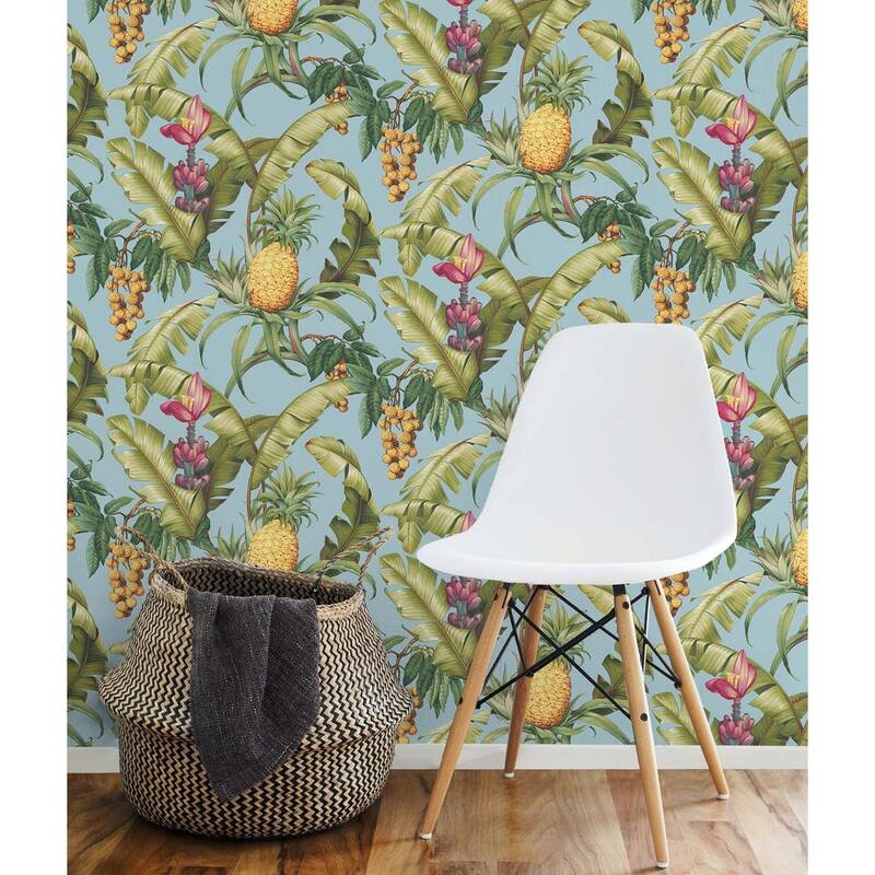 NextWall Pineapple Floral Peel and Stick Wallpaper