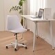 preview thumbnail 4 of 9, Office Chair with Pu Leather Soft Cushion, Ergonomic Small Computer Desk Chair with Wheels, Armless Swivel Task Chair - N/A