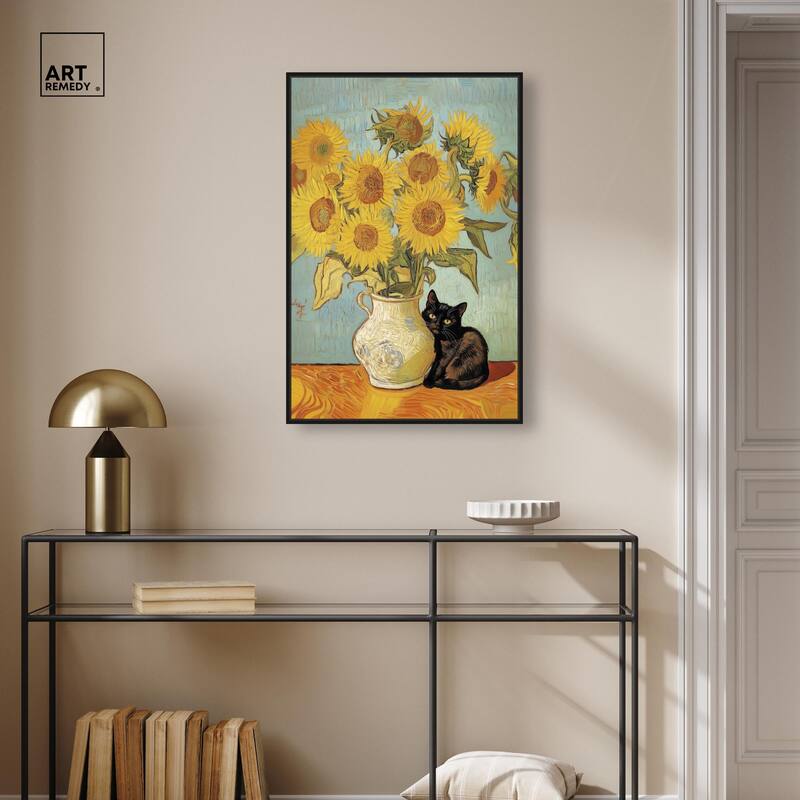 Sunflower Kitten Canvas by Art Remedy