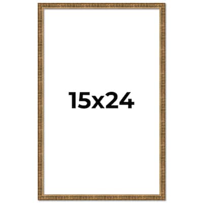 15x24 Frame Gold Solid Wood Picture Frame - Complete Modern Photo