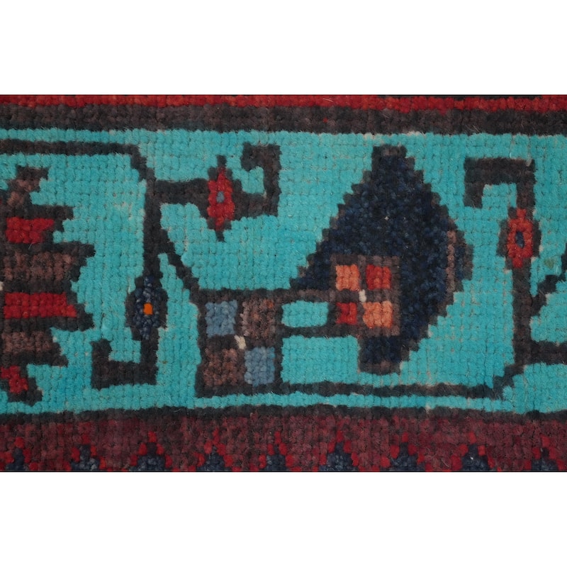 Hand Knotted Oriental 100% Wool Carpet Traditional Geometric Multi-Colored Ardebil Runner Rug - 10' 10'' X 3' 3''