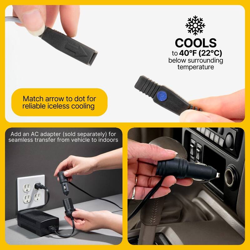 Koolatron 12V Portable Iceless Cooler 24L/26 qt Thermoelectric Gray