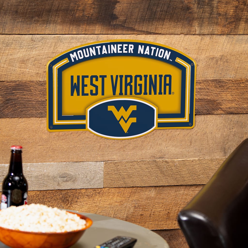 West Virginia University Embossed Steel Wall Sign, 11" x 17"