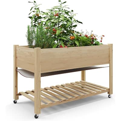 48x24x30in Raised Garden Bed with Wheels, Legs-Enhanced Depth