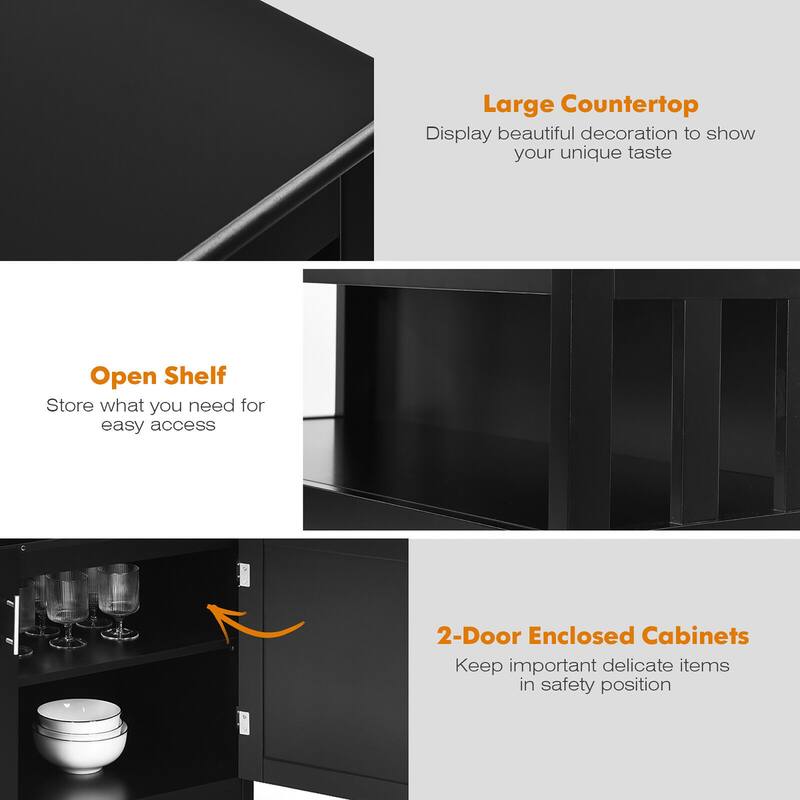 Costway Kitchen Buffet Server Sideboard Storage Cabinet with 2 Doors & - See details
