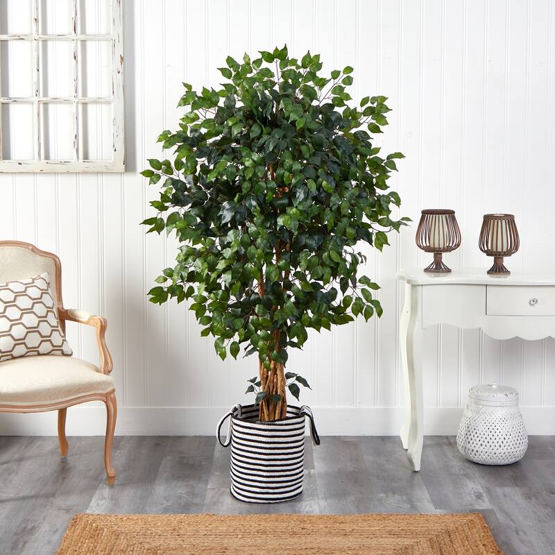 Artificial Tree 5.5Ft Indoor Faux Tree with Planter - Living Room Decor, Bedroom Accent, Compact Tree