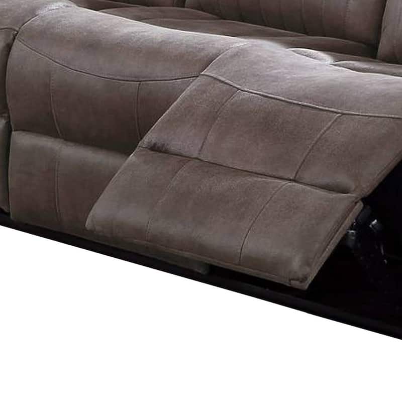 Fabric Manual Motion Sofa with Pillow Top Arms, Brown