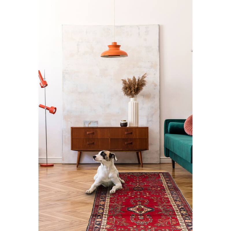 ECARPETGALLERY Hand-knotted Anadol Red Wool Rug - 3'8 x 10'4