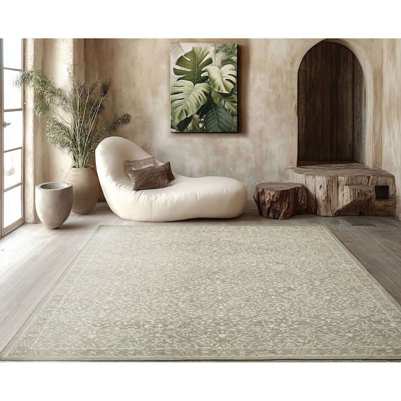Multi Size 5'x8' Terracotta Wool Hand Hooked Transitional Rug with All-Over - 8'  x 10'