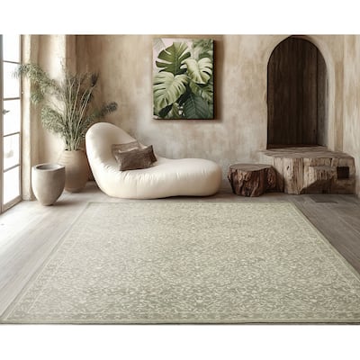 Multi Size 5'x8' Terracotta Wool Hand Hooked Transitional Rug with All-Over