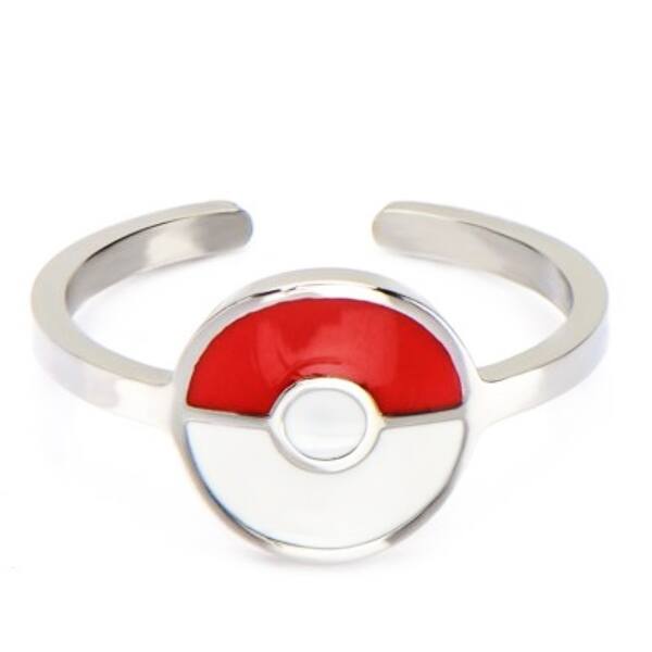 Shop Pokemon Pokeball Red White Stainless Steel Women S Ring Size