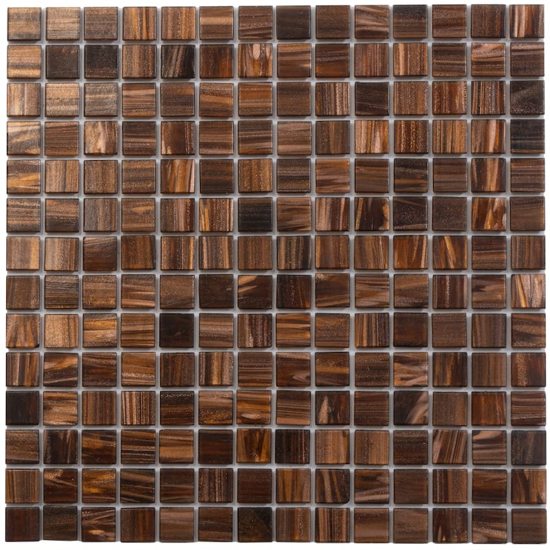 Apollo tile 12" x 12" Celestial Glossy Bronze Glass Tile (10 sq ft/case) - 10 Pack