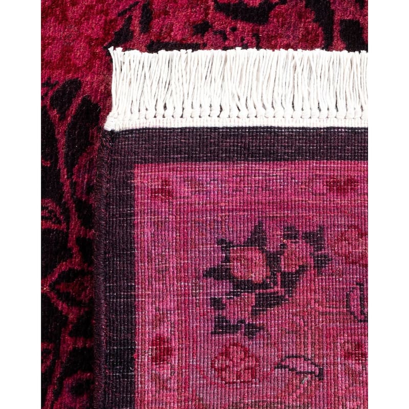 Overton Hand Knotted Wool Vintage Inspired Modern Contemporary Overdyed Pink Area Rug - 2' 8" x 4' 3"