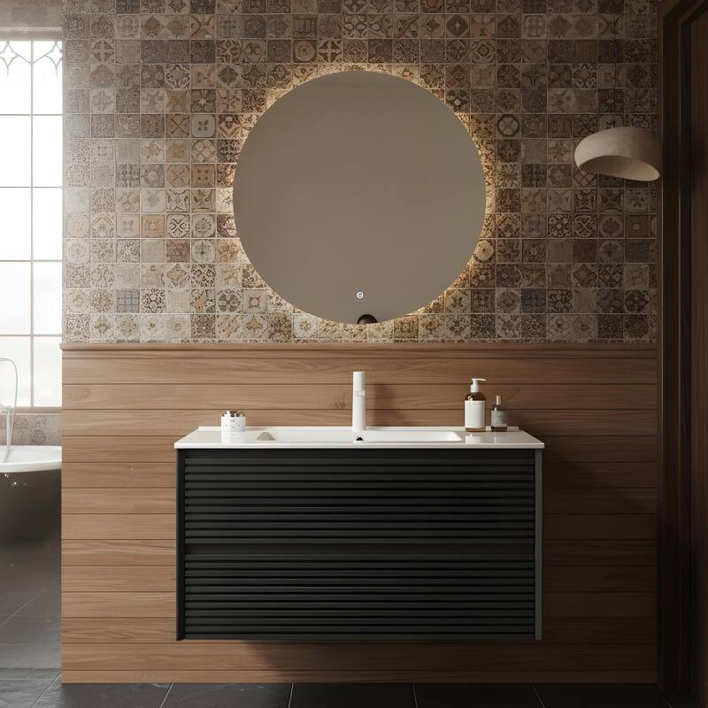 Modern Wall Mounted Bathroom Vanity with Sink