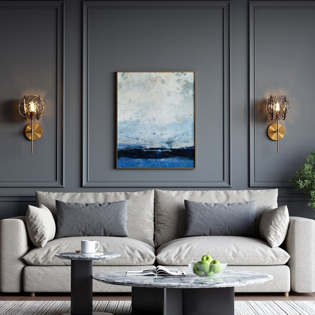 Iron Glass Mini 5.9"W Armed Sconce - N/A