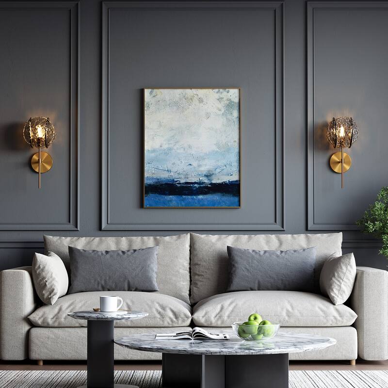 Iron Glass Mini 5.9"W Armed Sconce - N/A - Gold