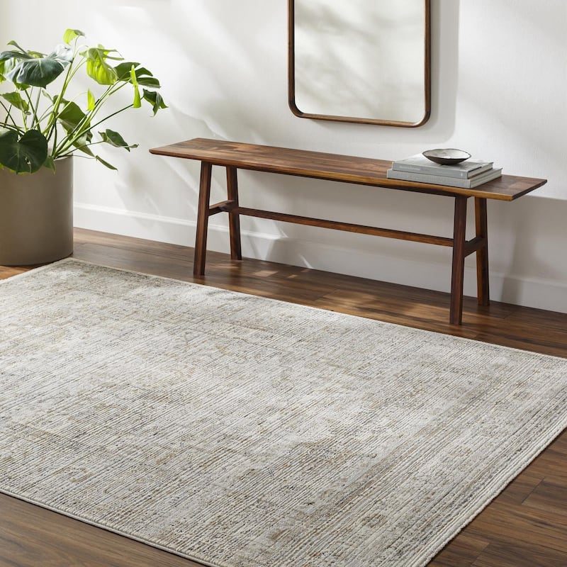 Livabliss Traditional Edmonton Diamond Area Rug - 2' x 2'11" - Light Gray