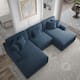 Option Navy 3-Piece Chaise Set