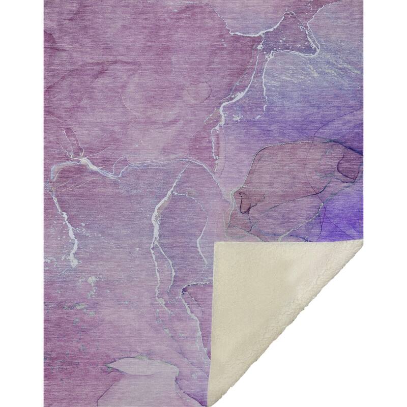 Premium Machine Washable Abstract Contemporary Sherpa Throw Blanket