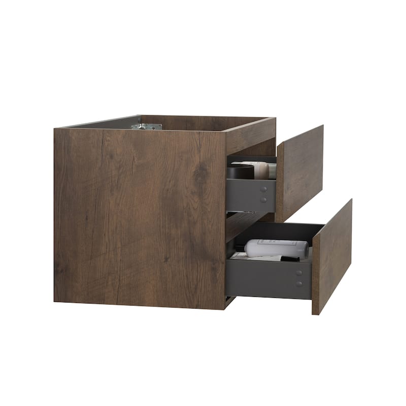(Base Only) Wall Mount Bathroom Vanity Base with 2 Drawers