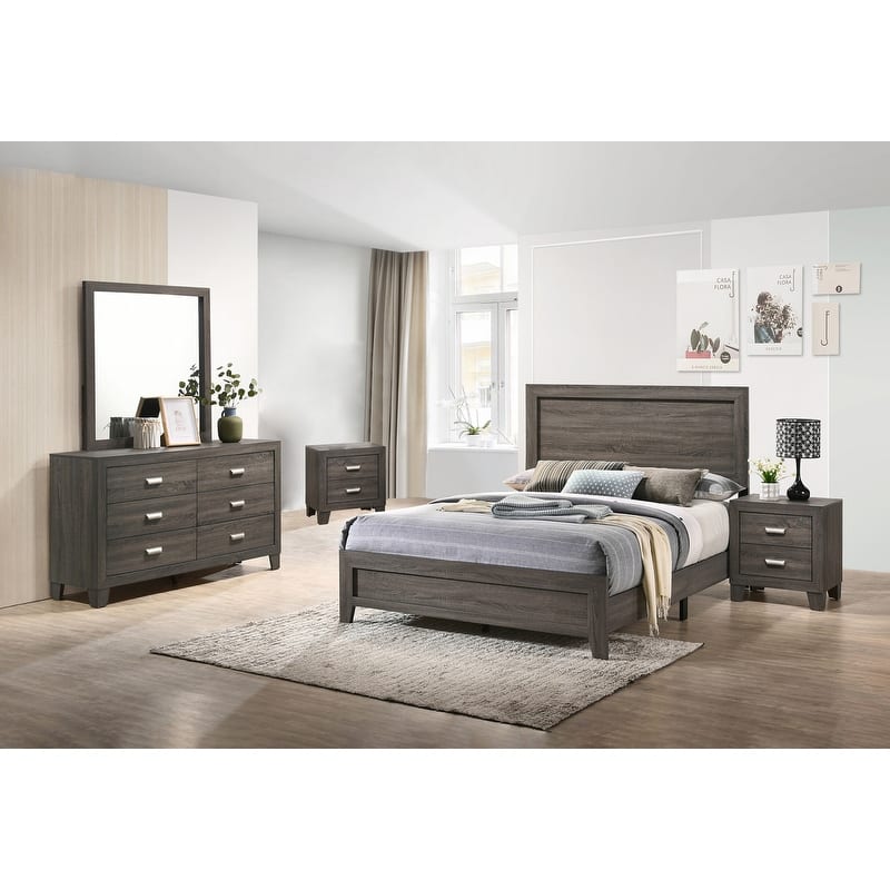 Best Quality Furniture Anastasia 5-piece Bedroom Set - Grey - Queen - 5 Piece