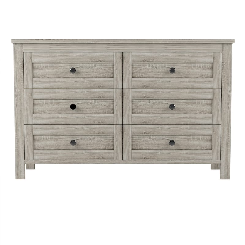 Retro Farmhouse Style Storage Cabinet with 6 Drawer