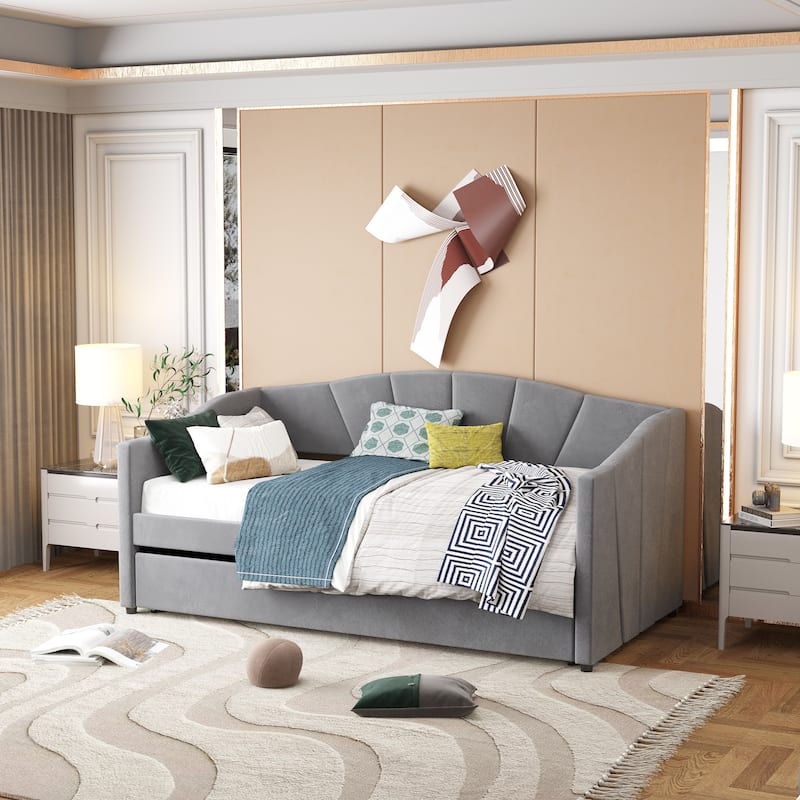 Upholstered Daybed With Trundle Bed