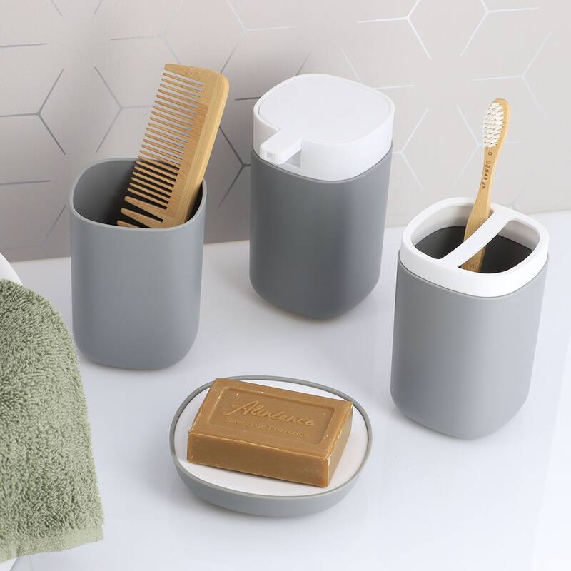 6-Piece Bathroom Accessories Set Modern Design - N/A